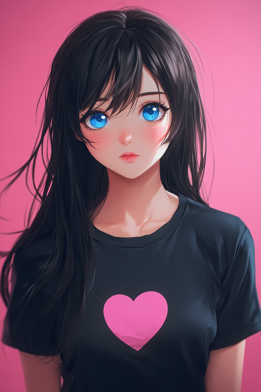 Anime girl with blue eyes