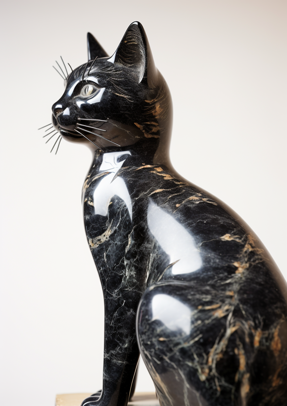 Black cat silhouette sculpture artwork