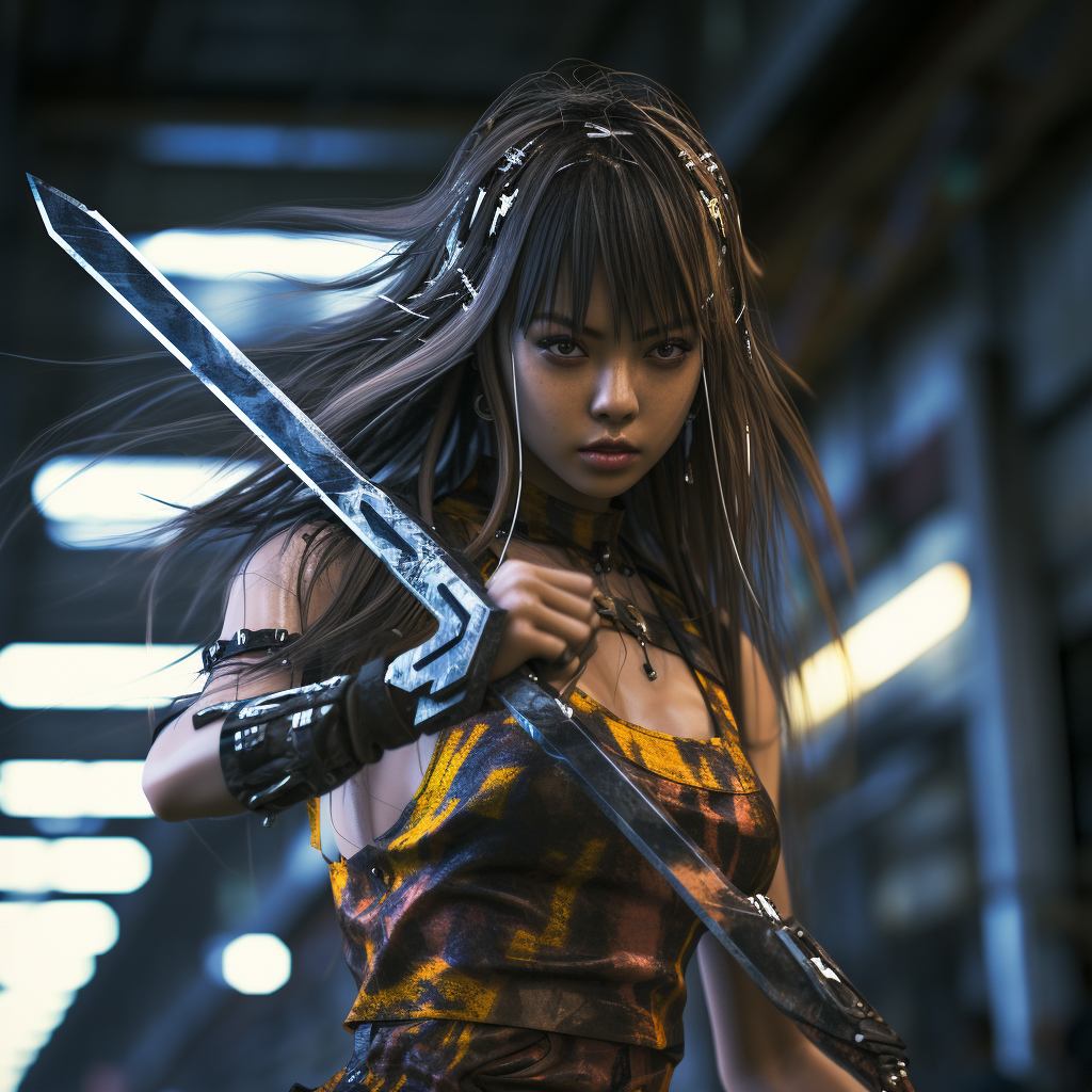 Japanese Cyberpunk Girl with Tiger Claw Blades