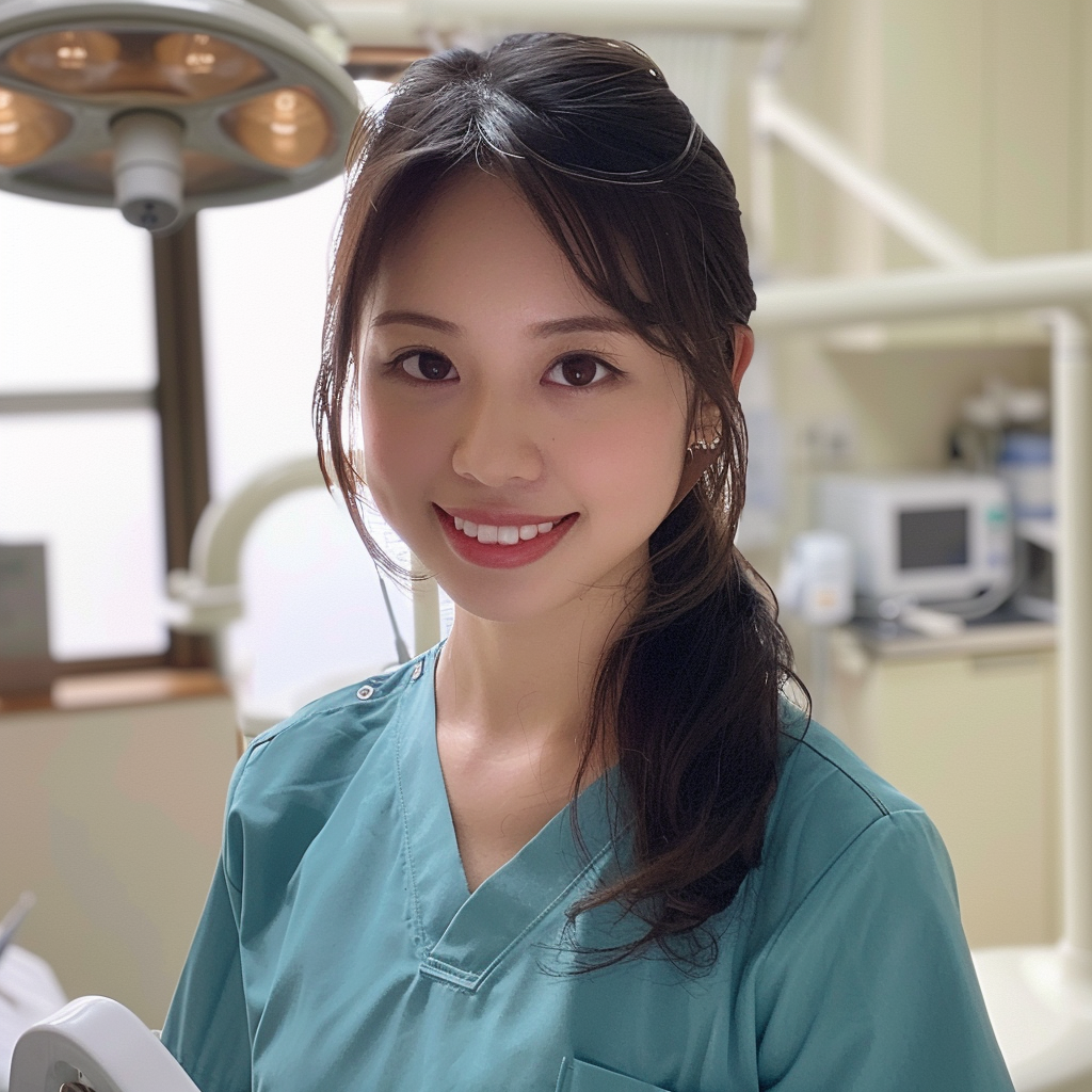 Japanese dental assistant smiling