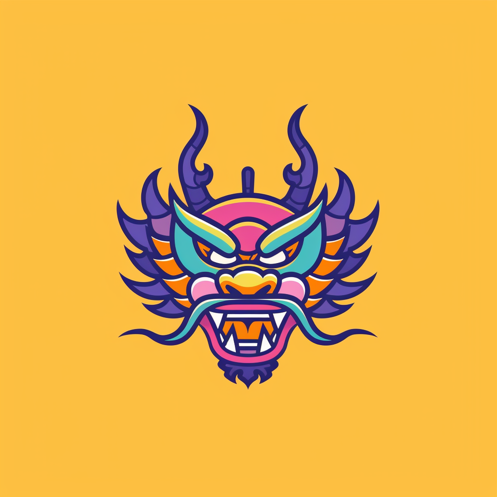 Minimal Japanese Dragon Mask Logo