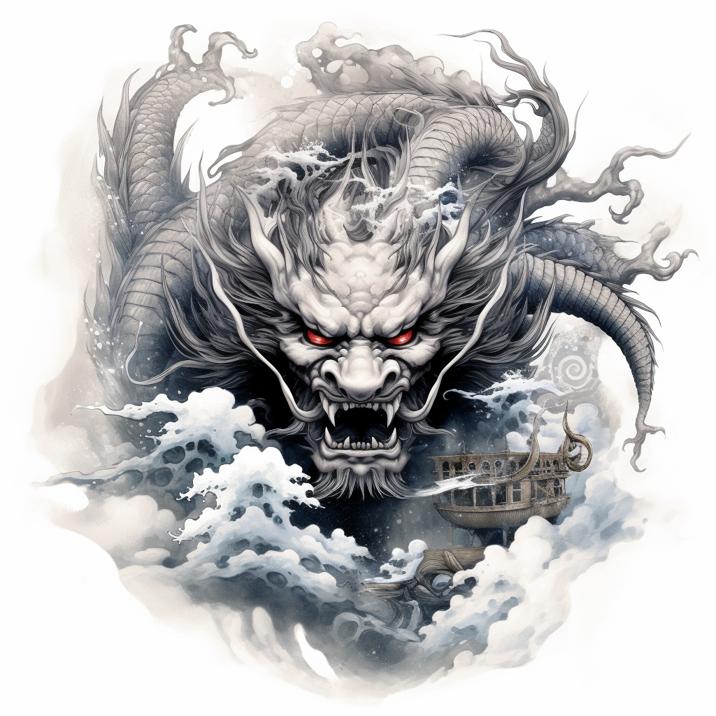 Traditional Japanese dragon tattoo design