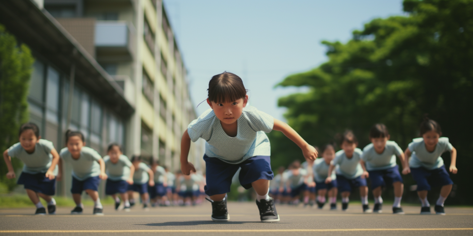 Active Japanese Elementary Students During Fitness Test