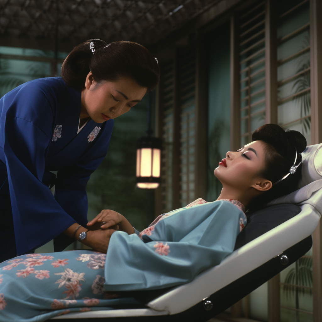 Woman enjoying a relaxing beauty salon massage