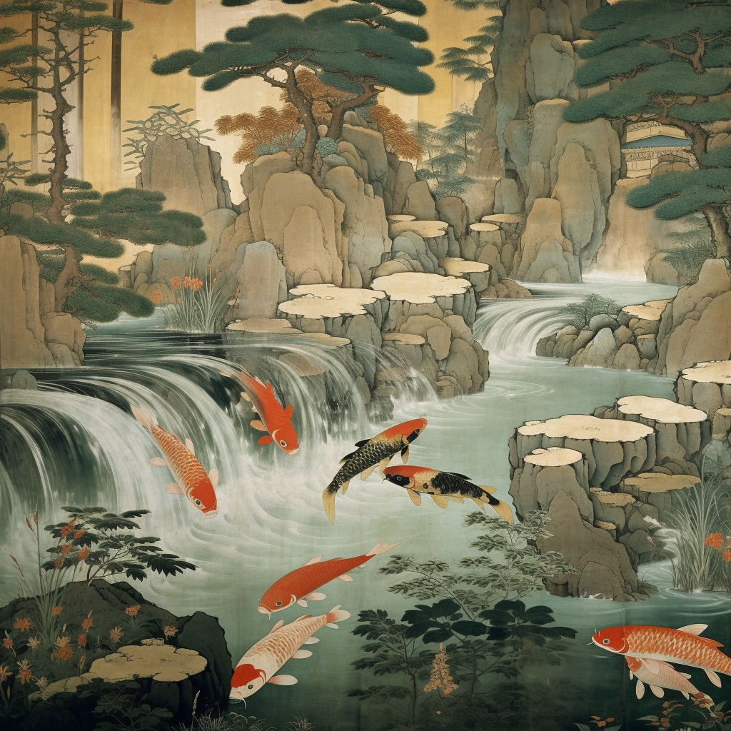 Tranquil Japanese Gardens with Koi Ponds