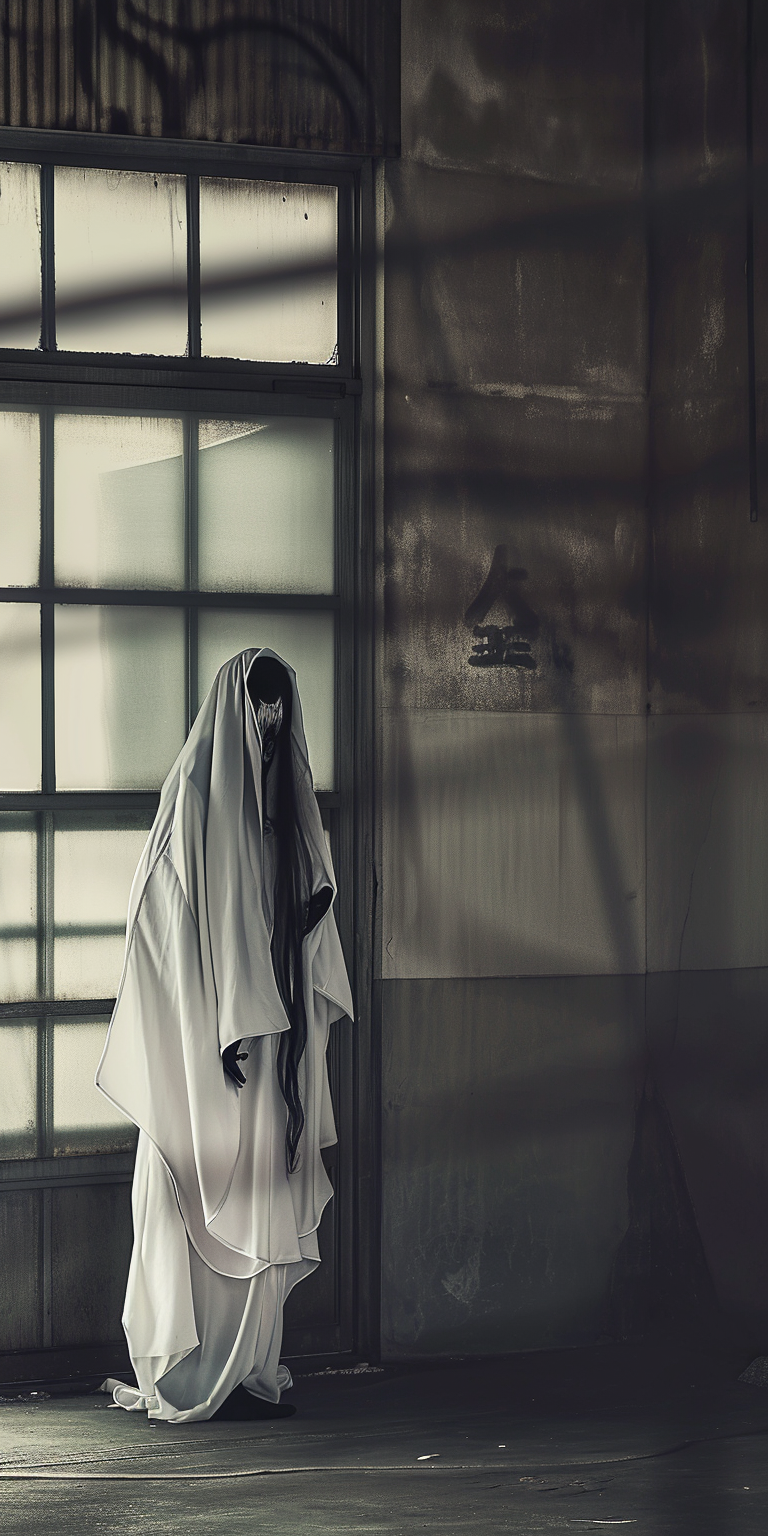 Japanese ghost full body sideways eerie