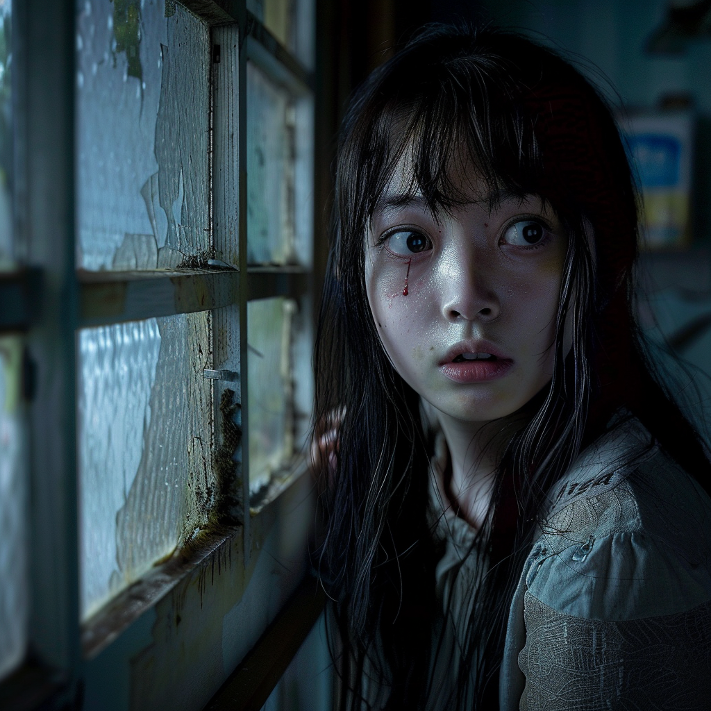 Japanese horror movie house scene