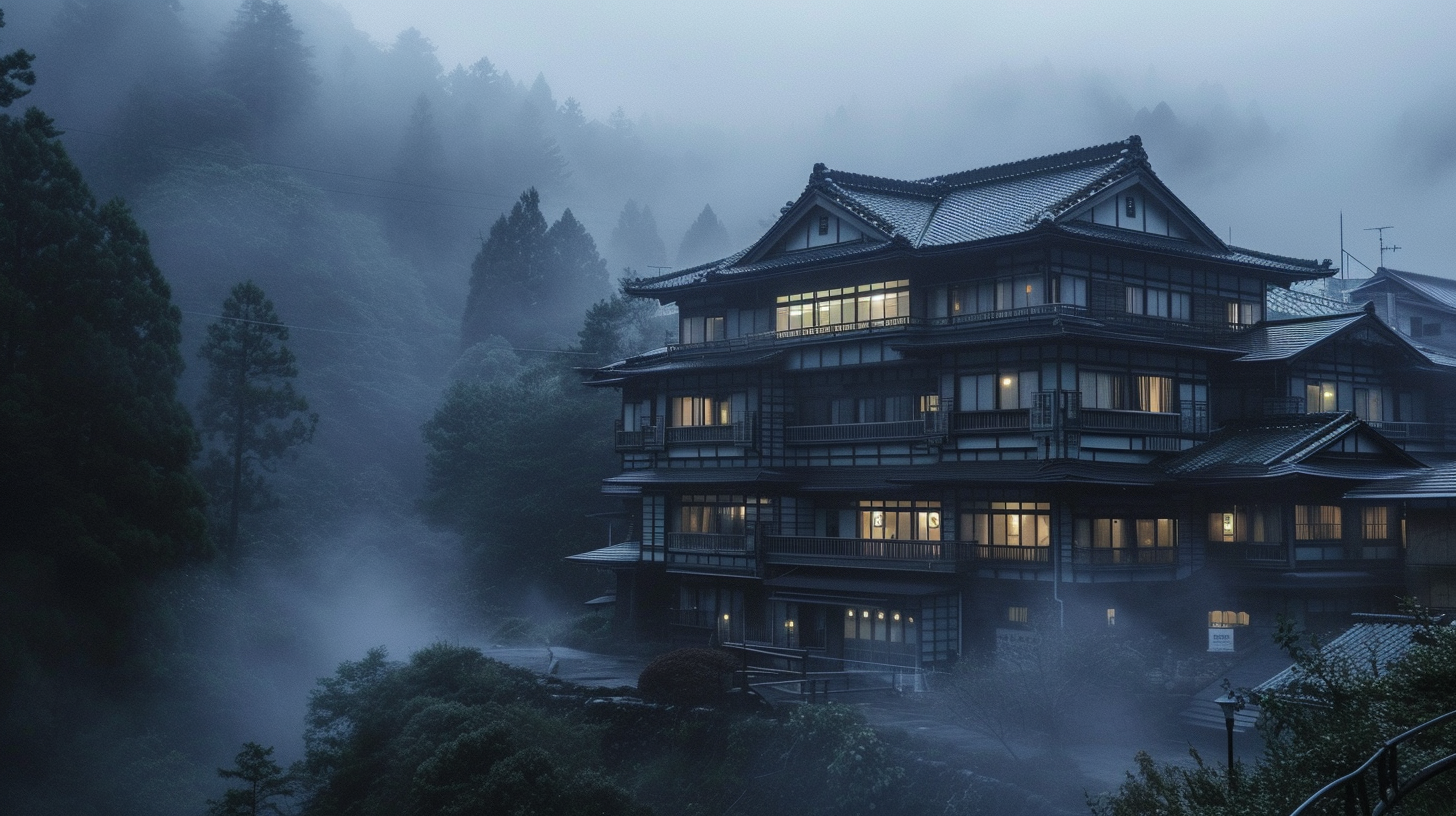 Japanese hotel with eerie ambiance