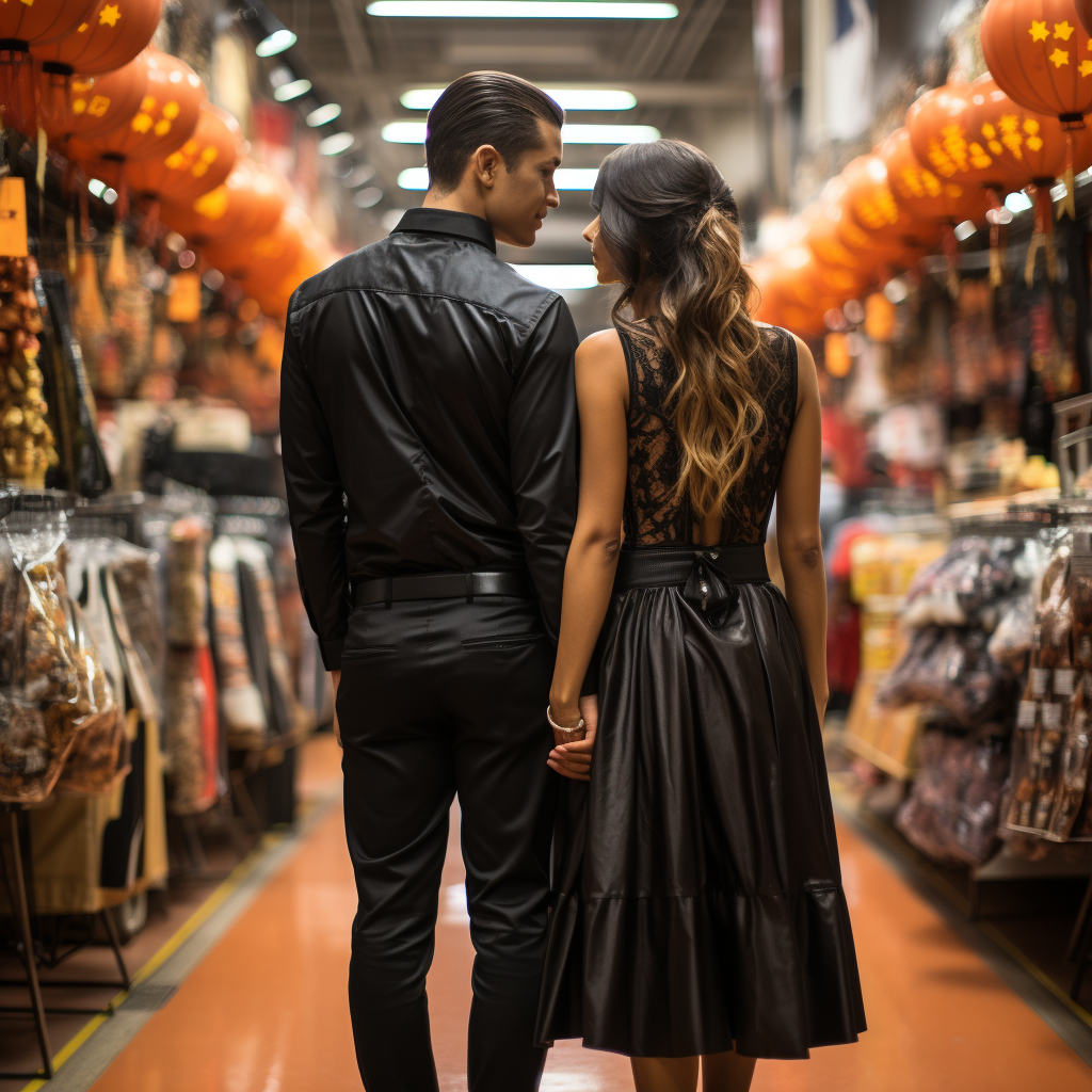 Japanese lovers in Halloween costume