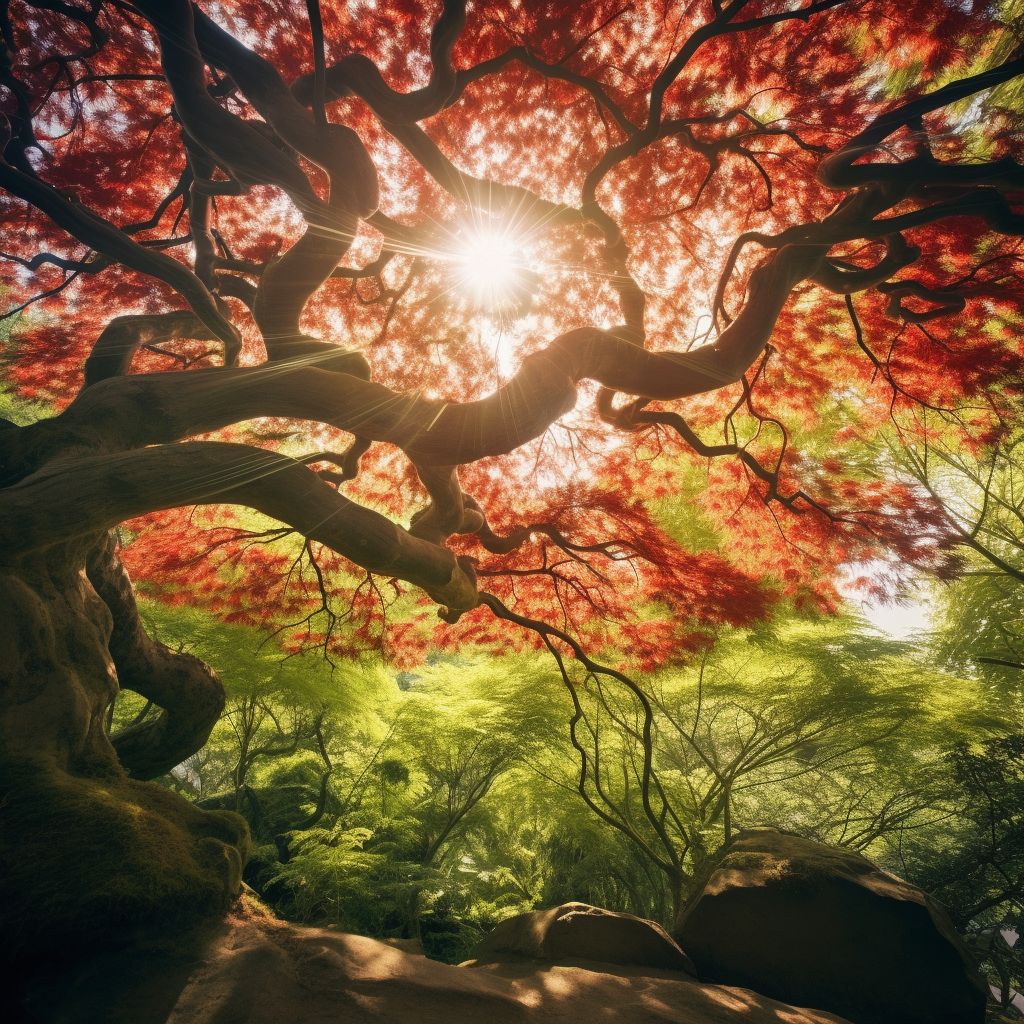 Close-up of Japanese Maple in Spring