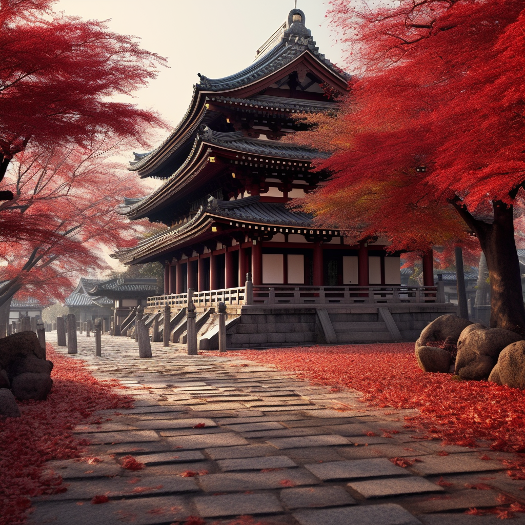 Beautiful Japanese maple trees in Kyoto