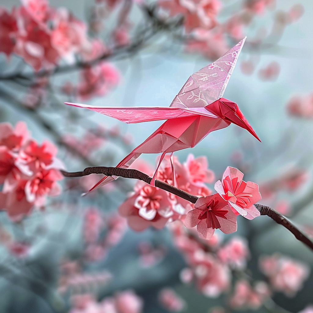 Japanese Origami Sakura Blossom Art