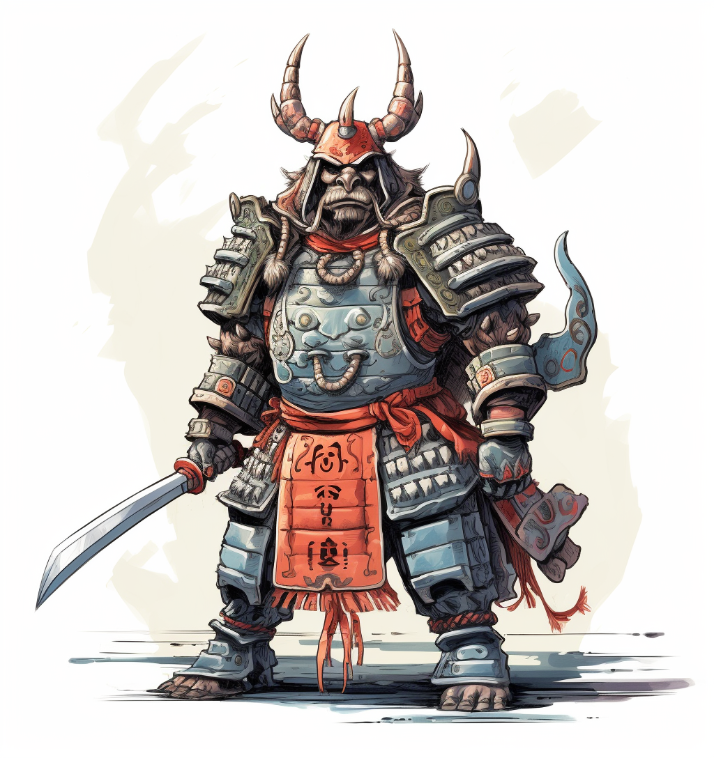 Whimsical Japanese Shogun Clipart