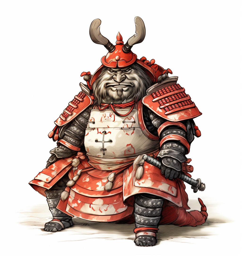 Japanese Shogun Cartoon Illustration