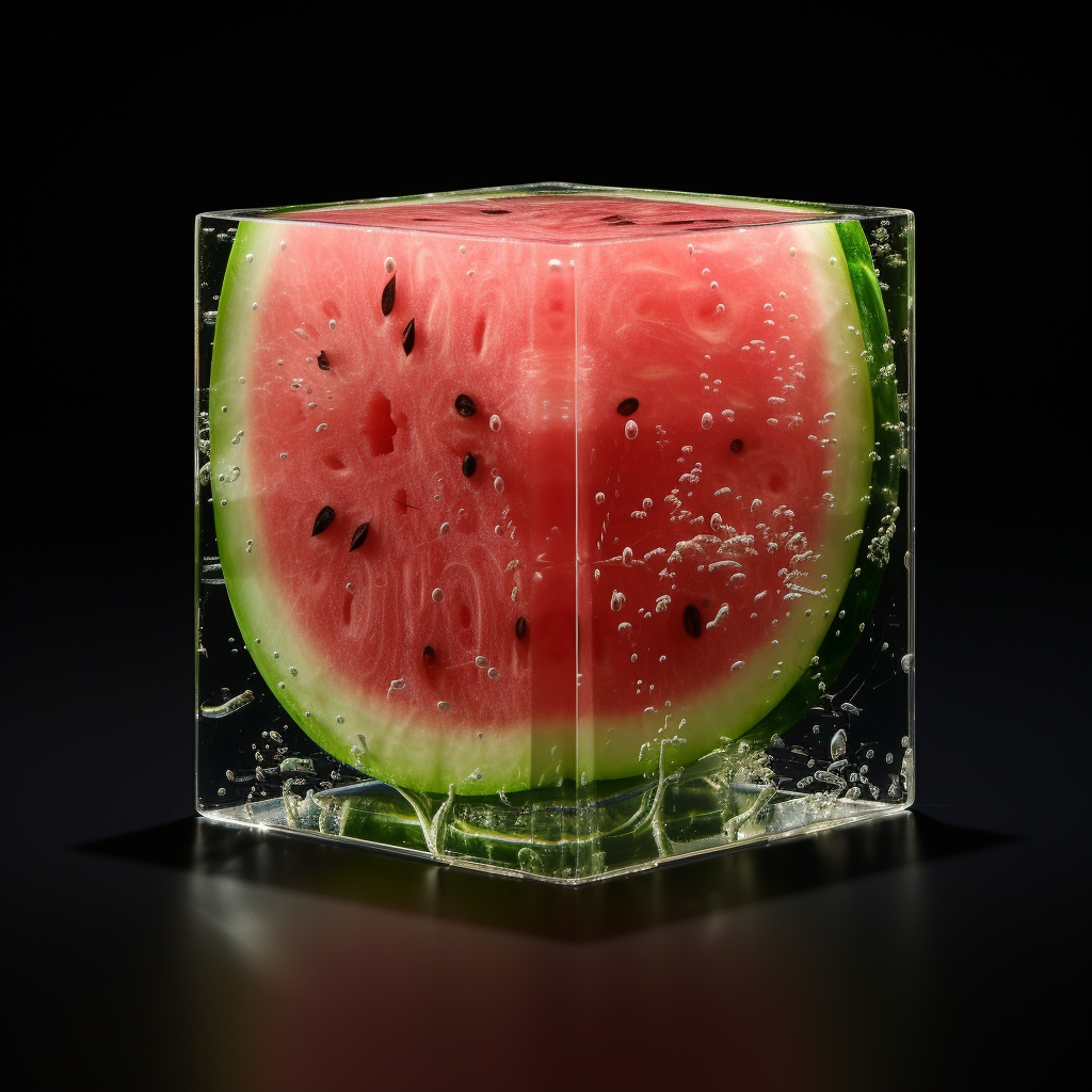 Japanese Square Watermelon in Transparent Box