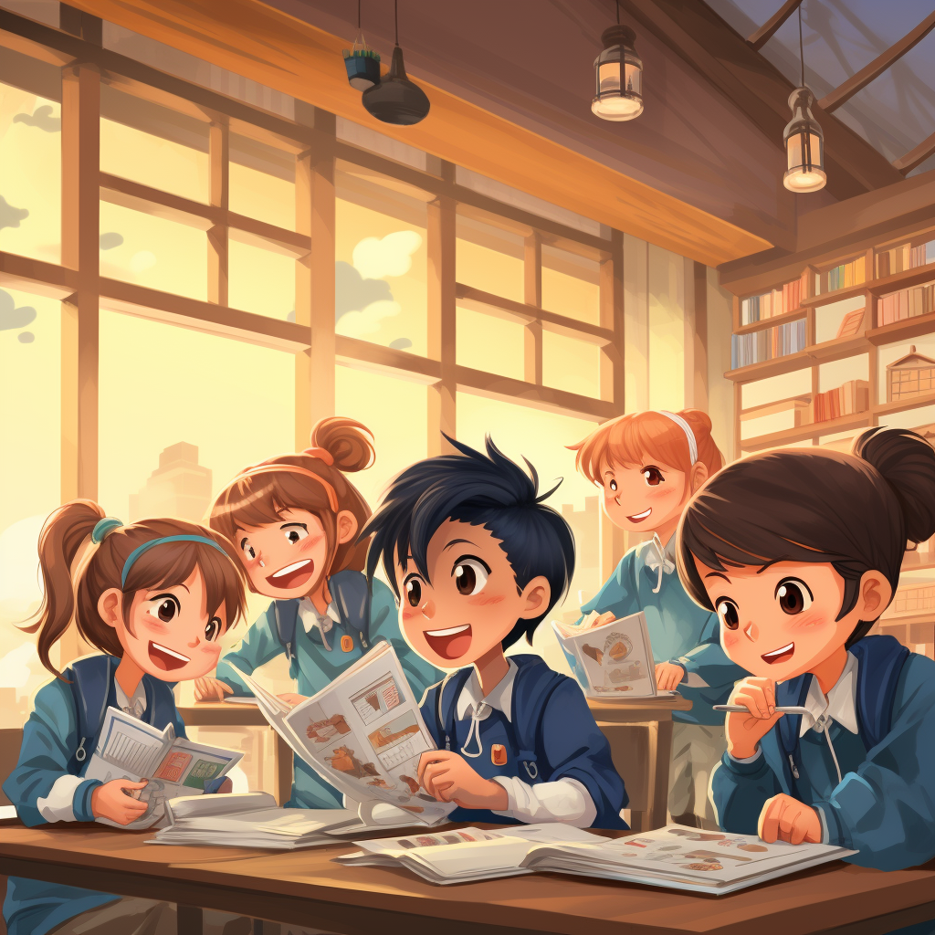 Japanese students at school