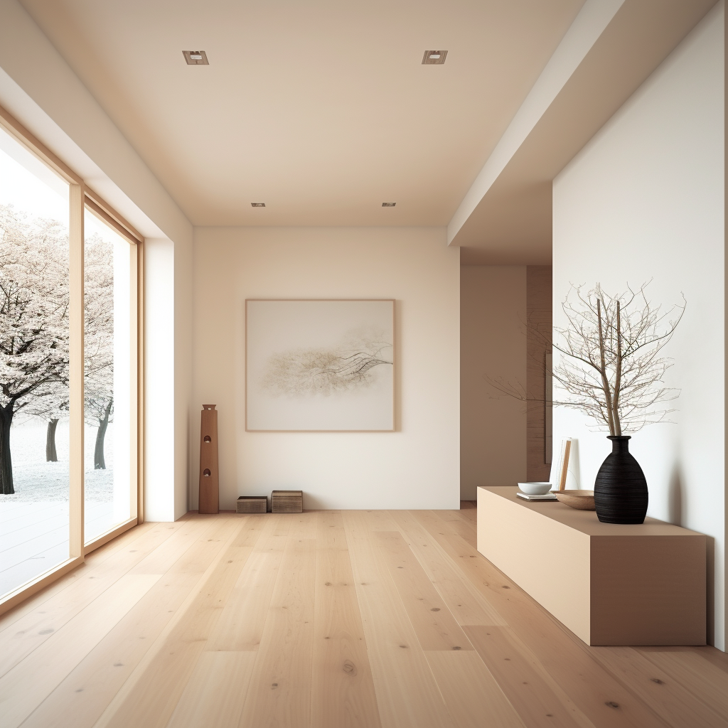 Minimalist Japanese-style hallway with Japandi design