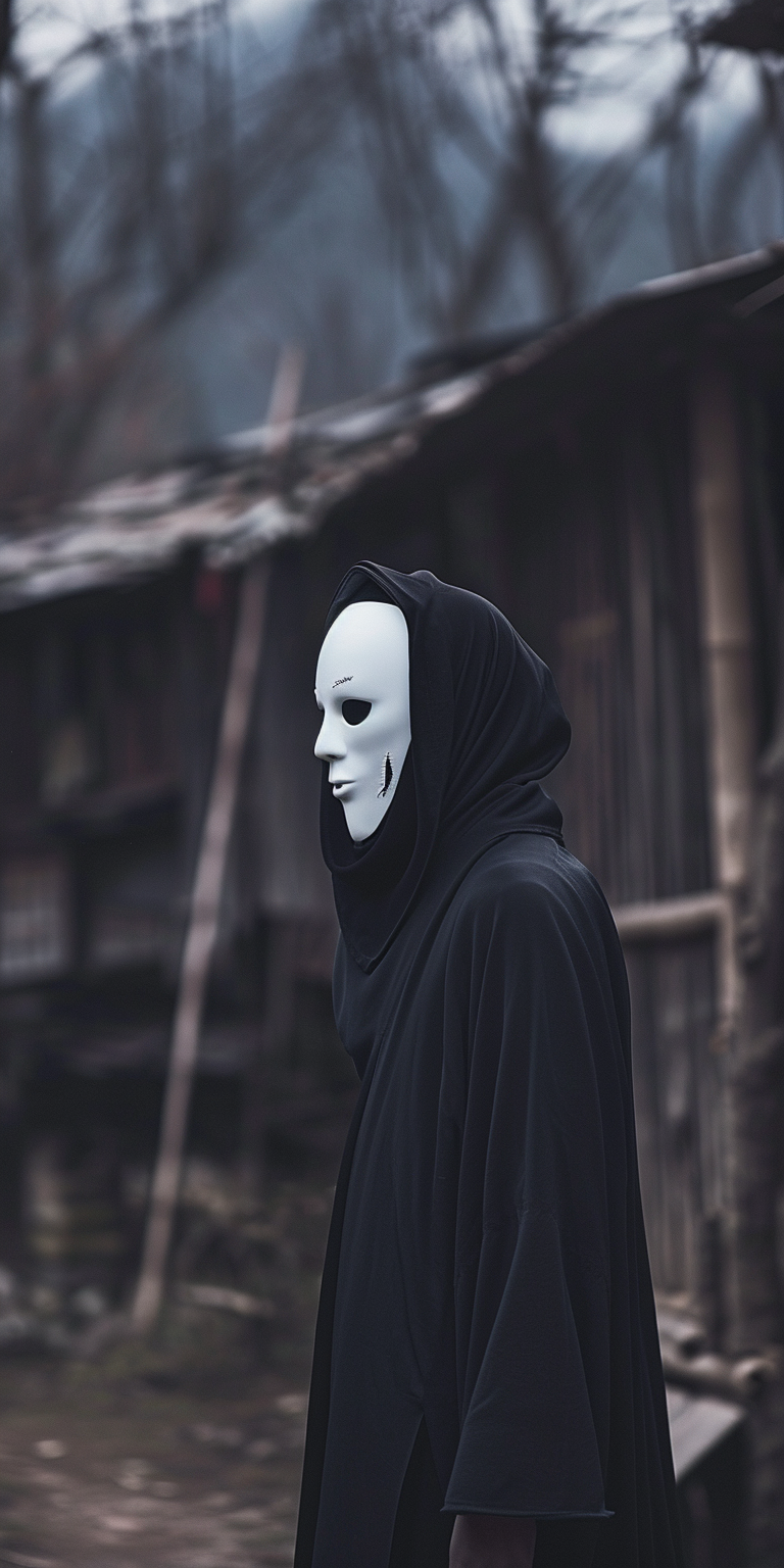 Japanese Style Specter Eerie Mask Spooky