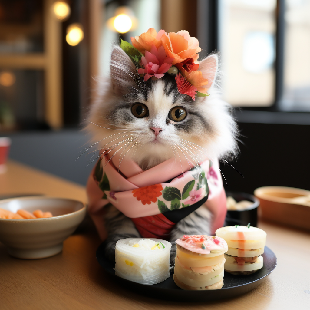 Japanese Sushi Chef Bobtail Cat