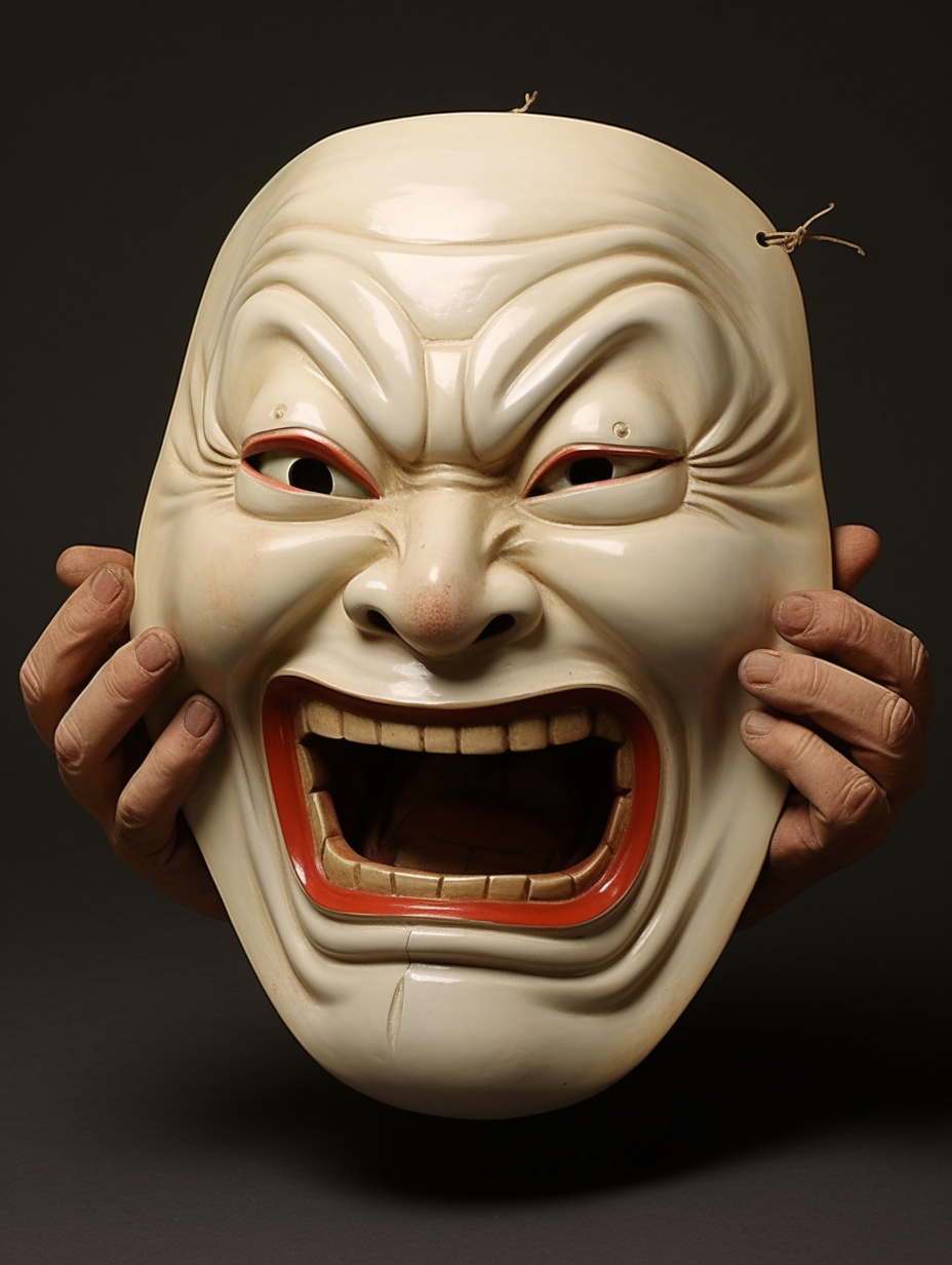 Traditional Japanese Noh Mask for a Scary Theatre Experience