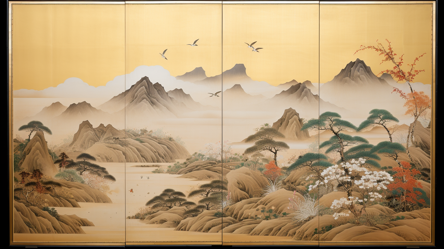 Traditional Japanese Ukiyo Art Landscape