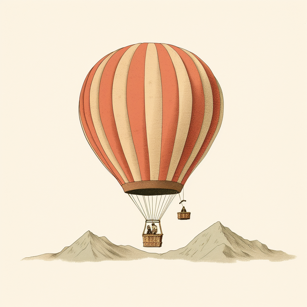 Nostalgic hot air balloon vintage clipart