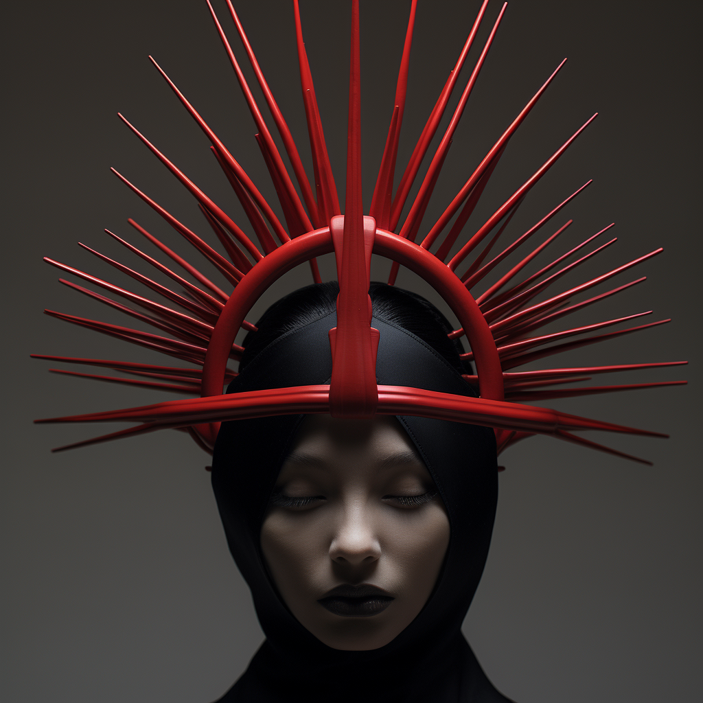 Minimalist Japanese warrior crown design