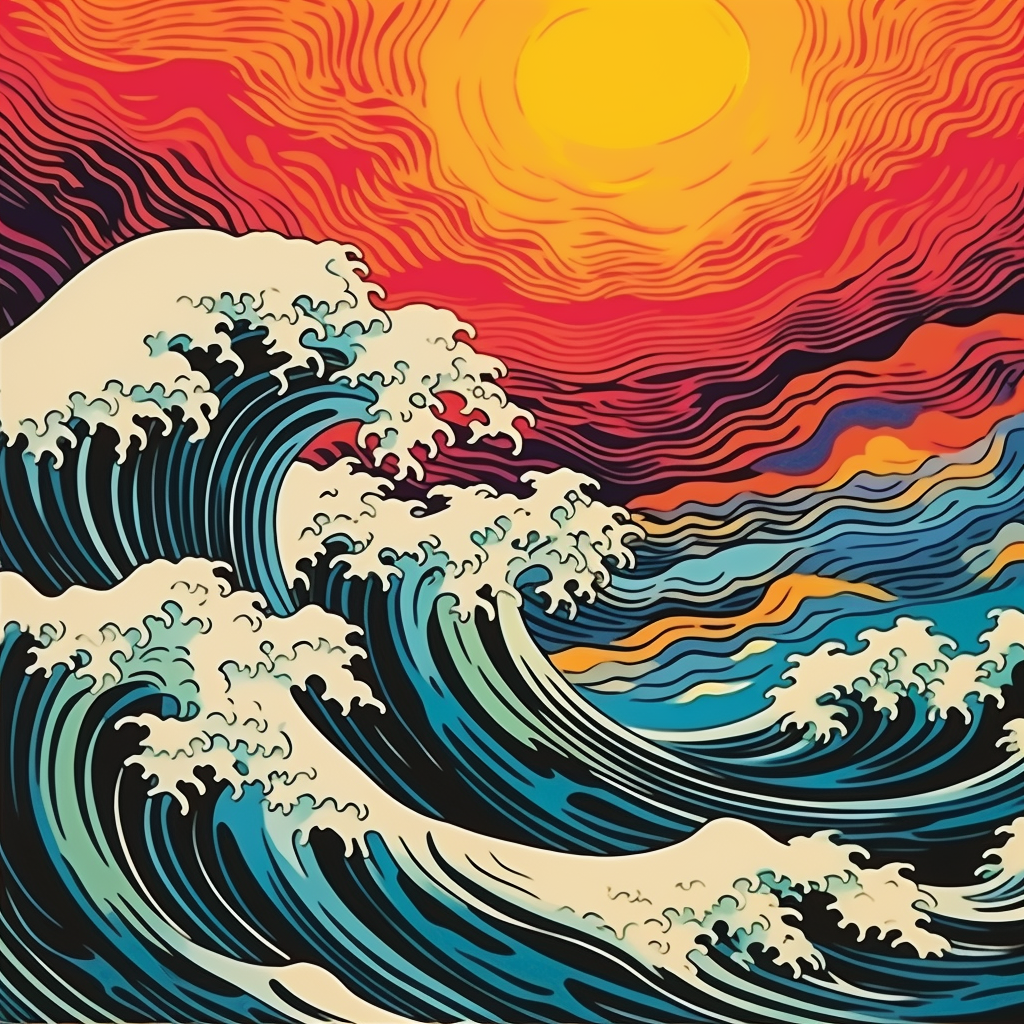 Old Style Japanese Waves in Rainbow Spectrum