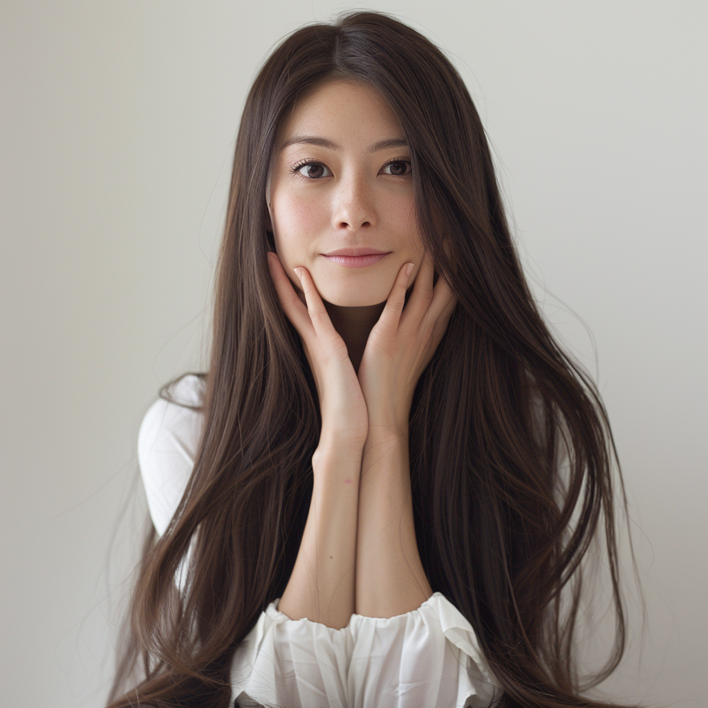 Japanese woman with long fingernails