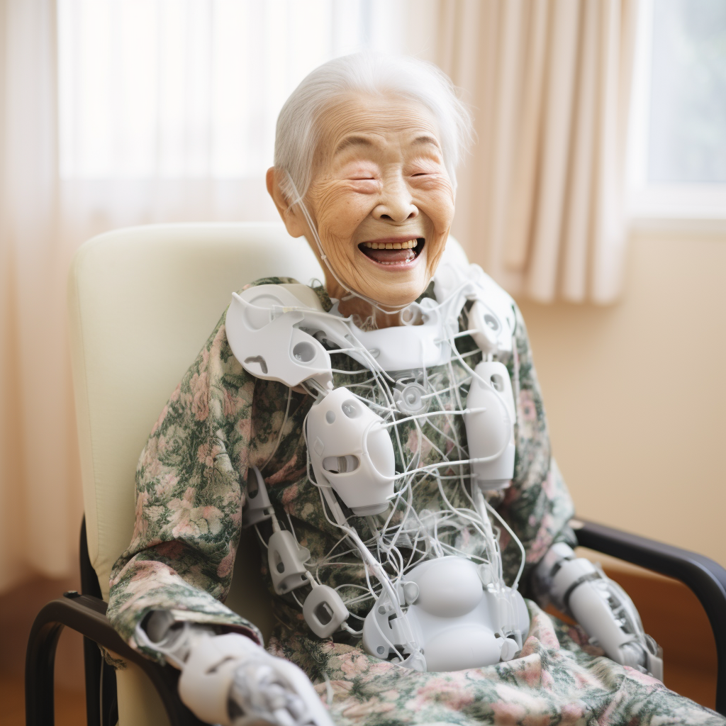 Smiling Japanese Woman Robot