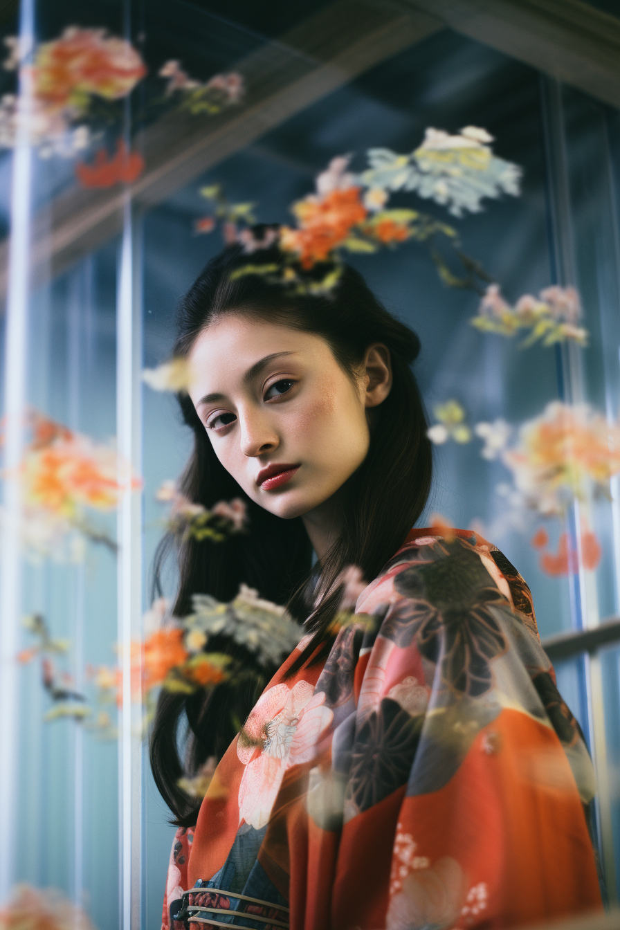 Studio portrait of Japanese woman