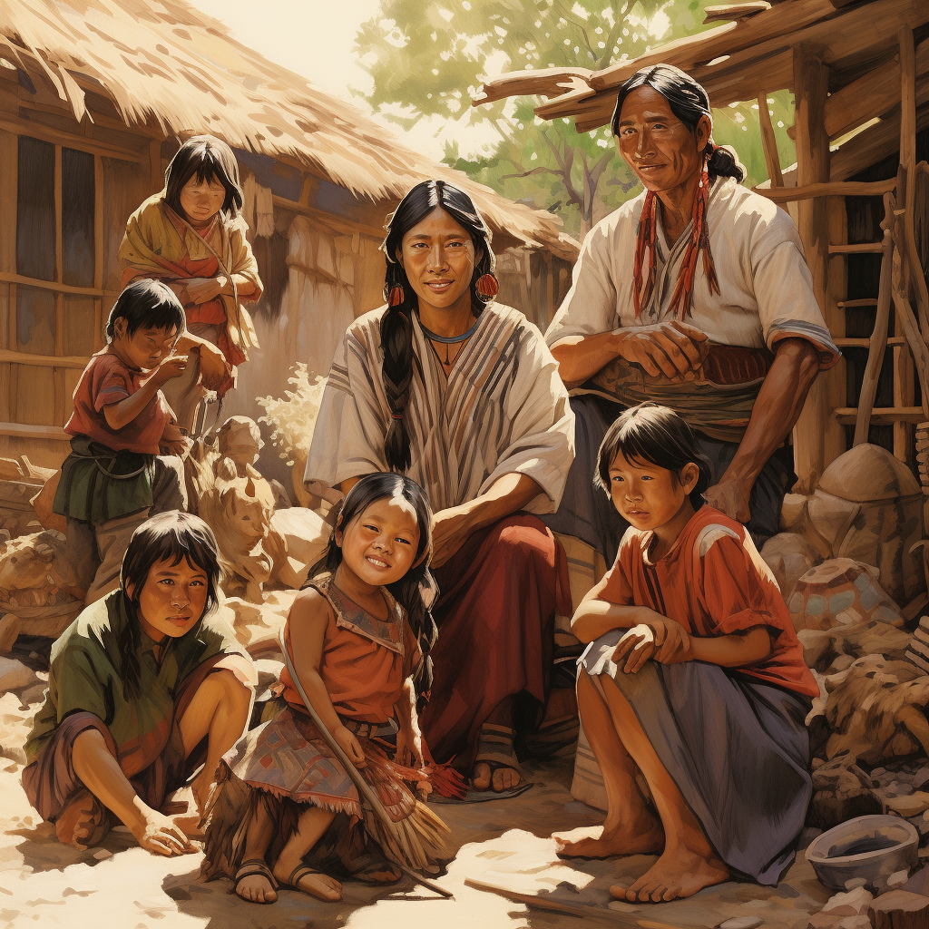 Japanese-Mexican family in a village