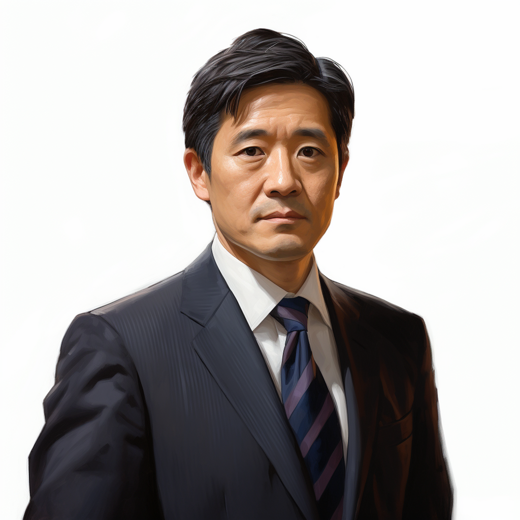 Japanese politician showing confidence in portrait