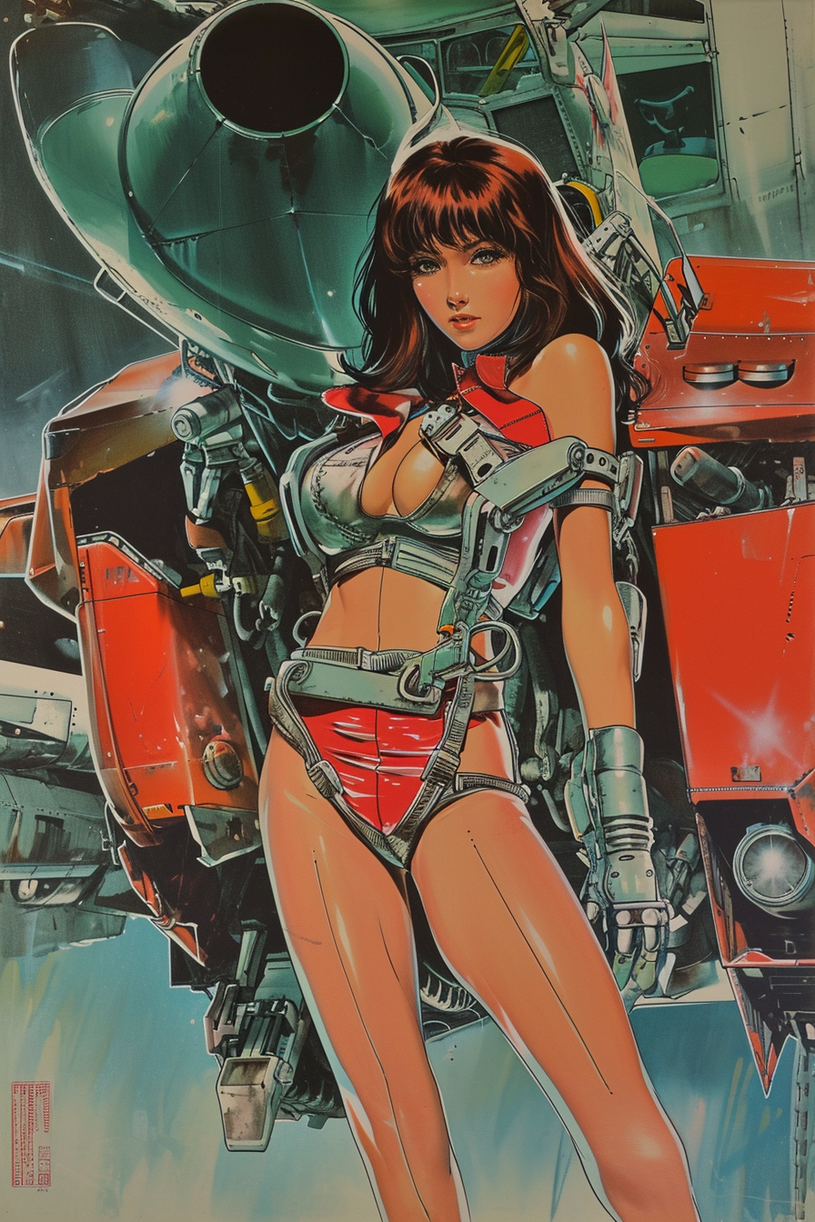 Japanese Propaganda Manga Sci-Fi Magazine Cover