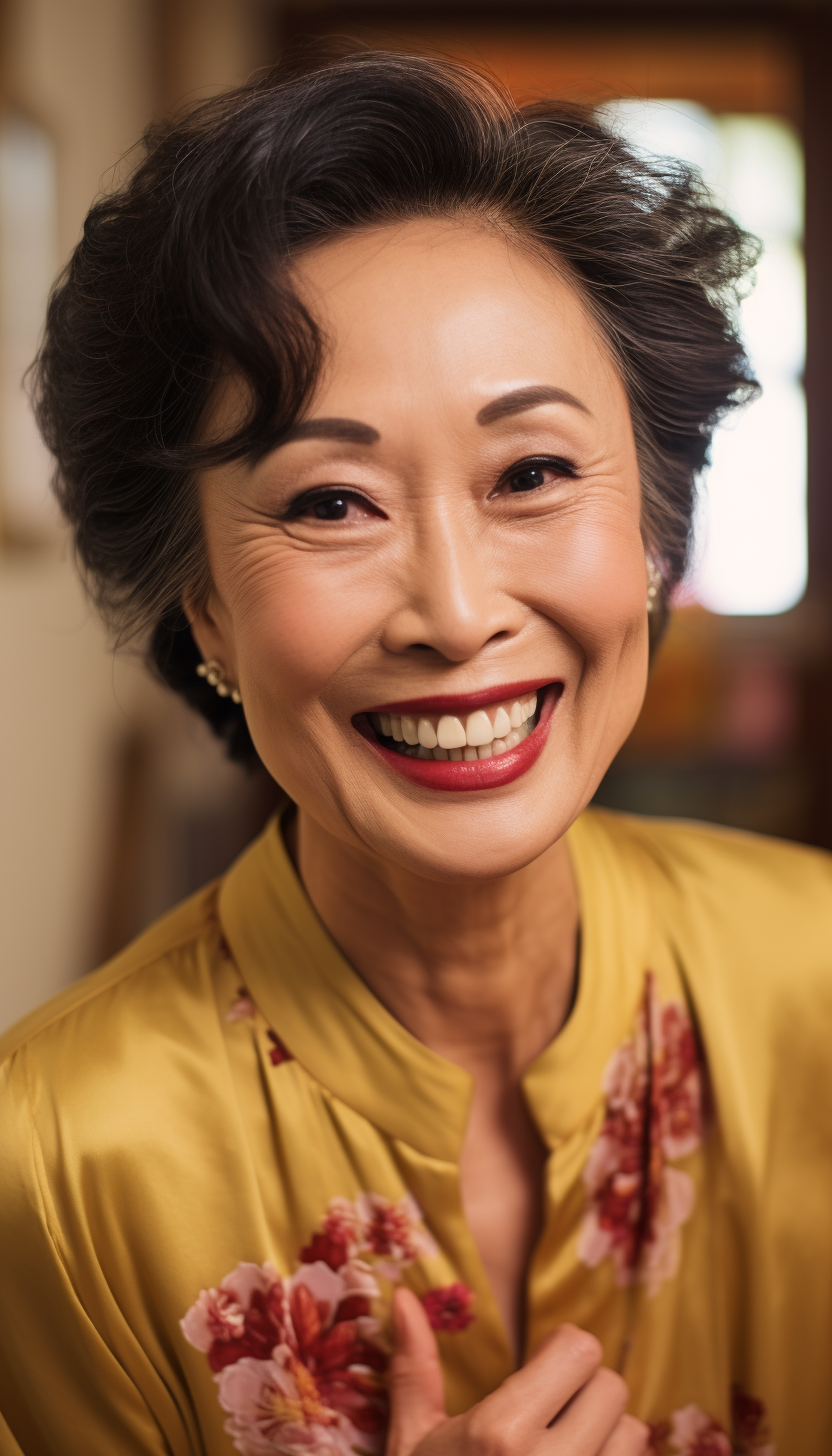 Close-up Portrait of Japanese Woman Applying Makeup