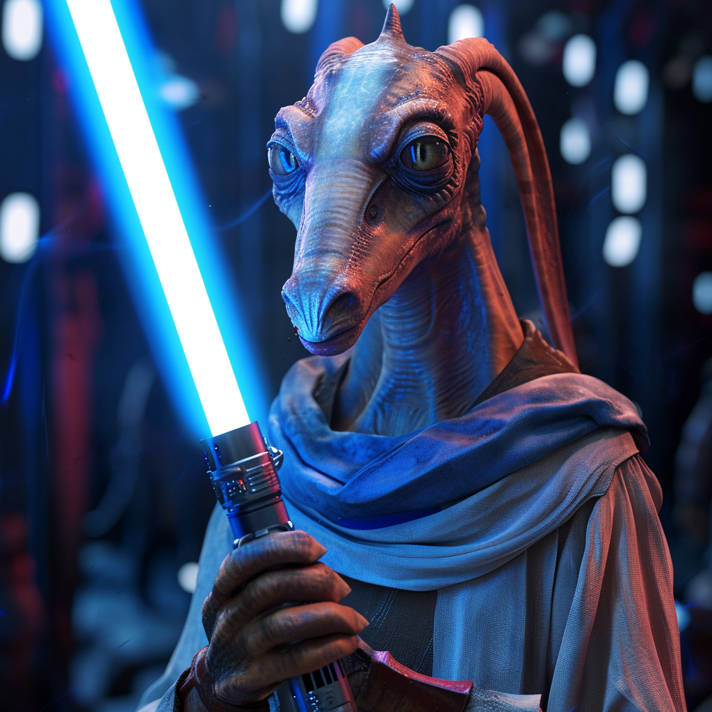 Jar Jar Binks Blue Lightsaber UHD