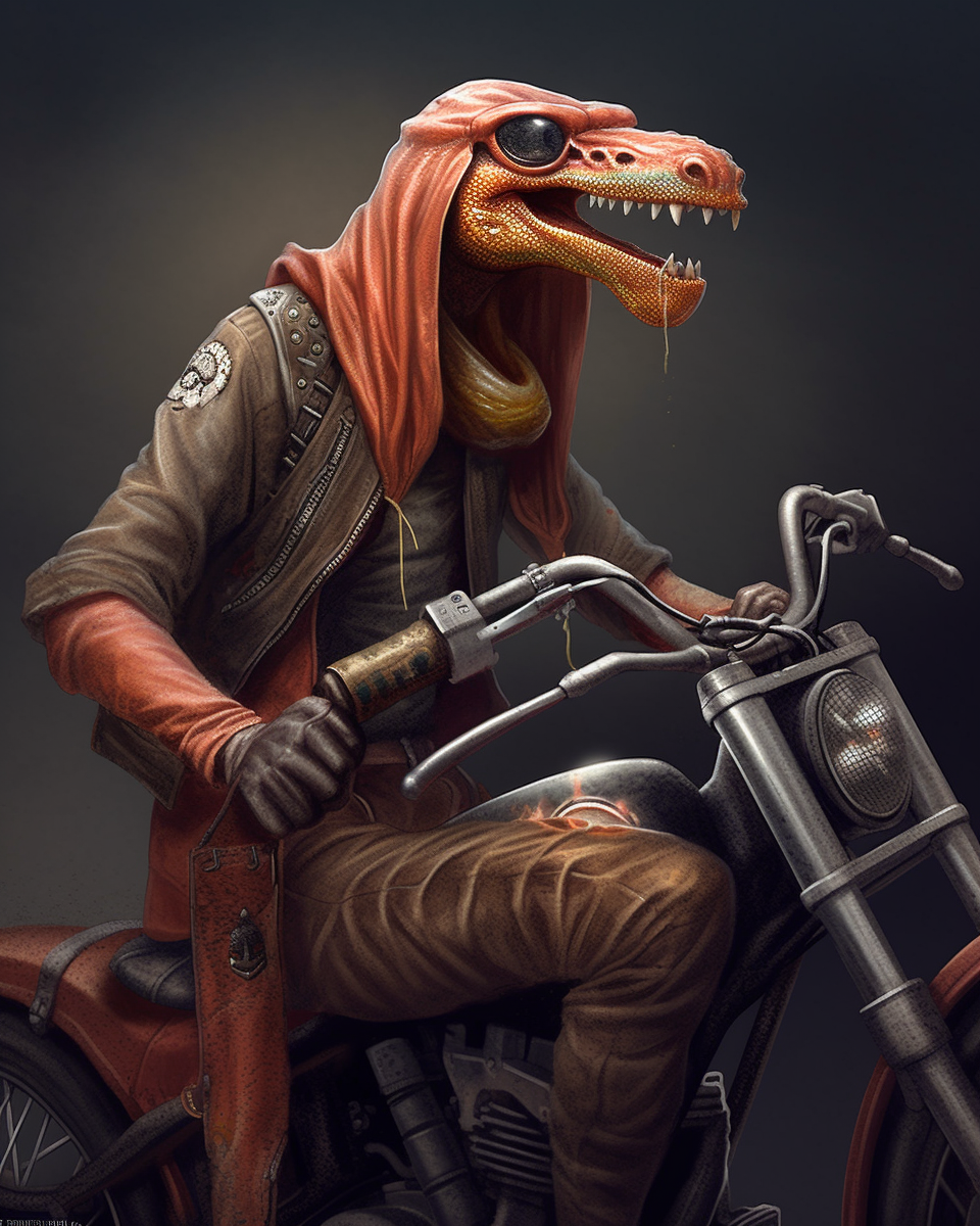 Jar Jar Binks as an outlaw biker