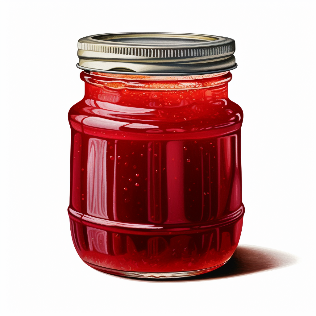 Jar of jam on white background