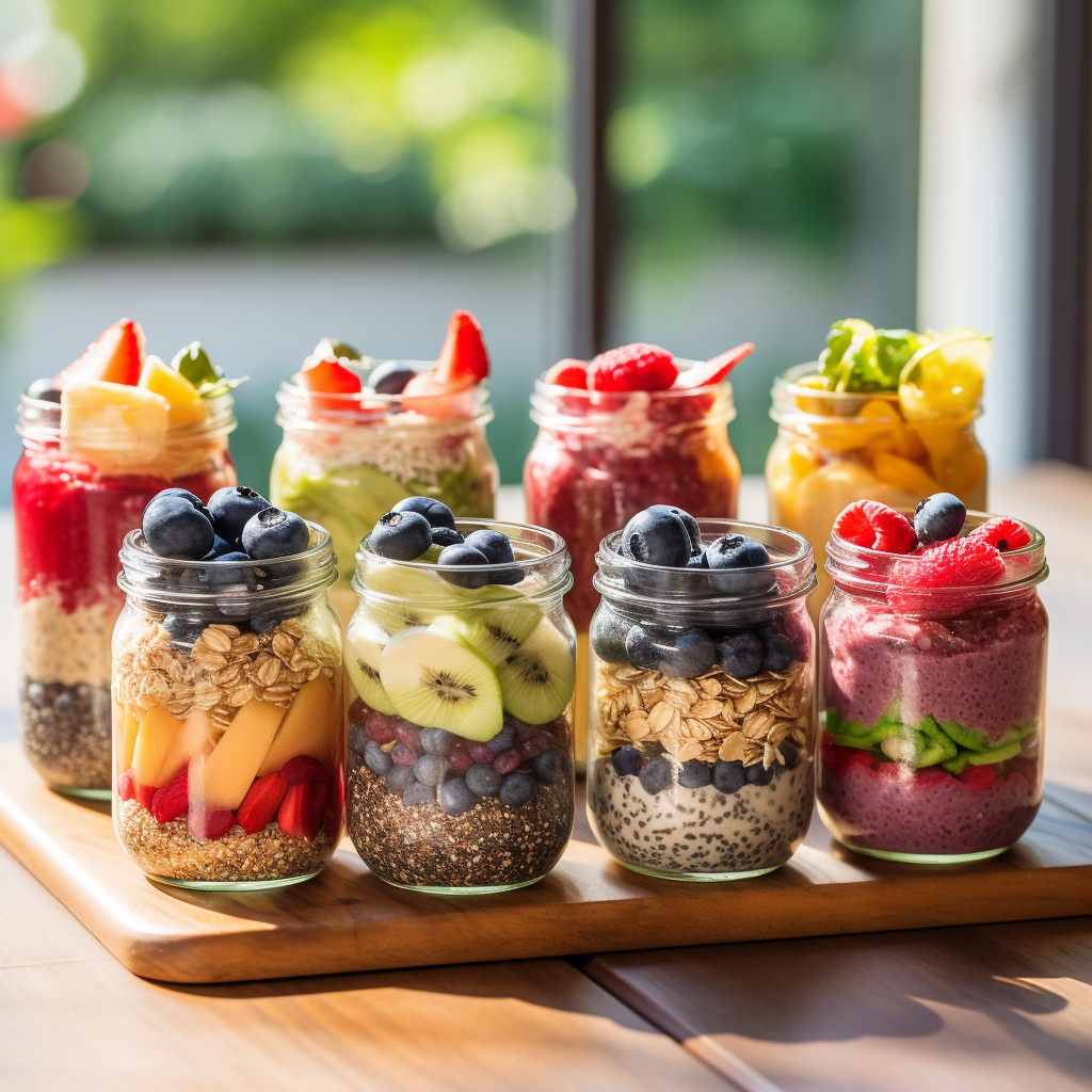 assorted jars filled with fresh ingredients