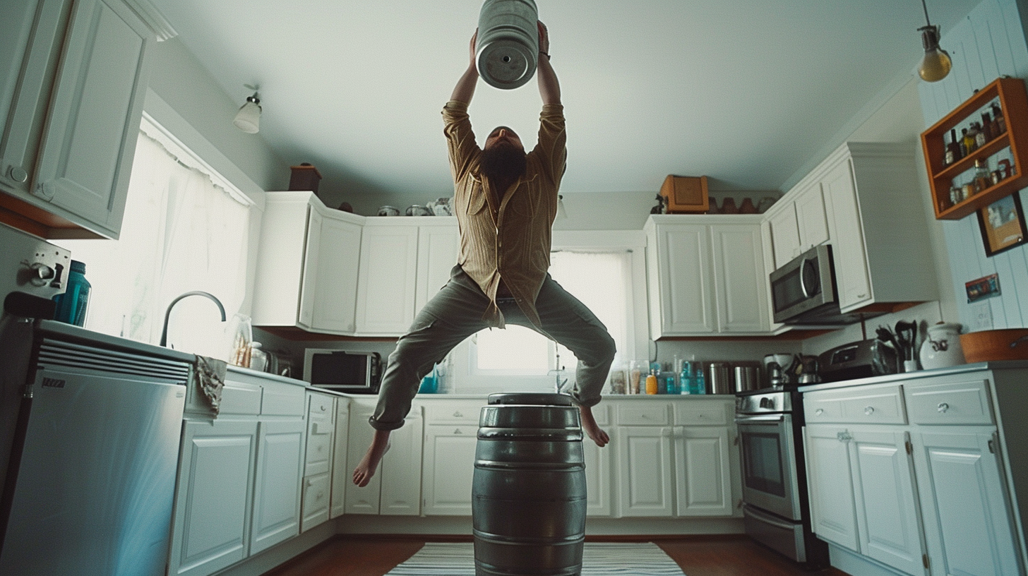 Jason Kelce Keg Stand White Kitchen