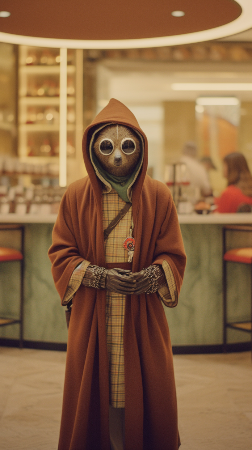 Jawa wearing Gucci in 1960s store