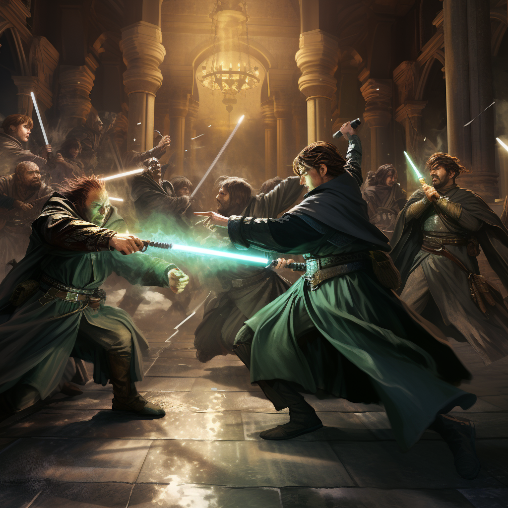 Jedi Council in Battle at Hogwarts