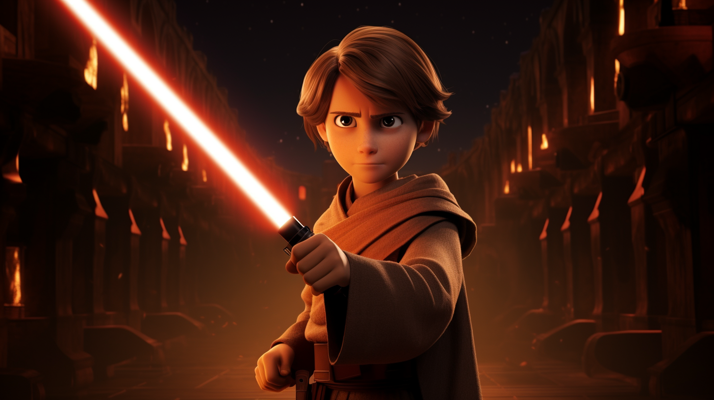 Jedi Knight Training in Classic Animation Style