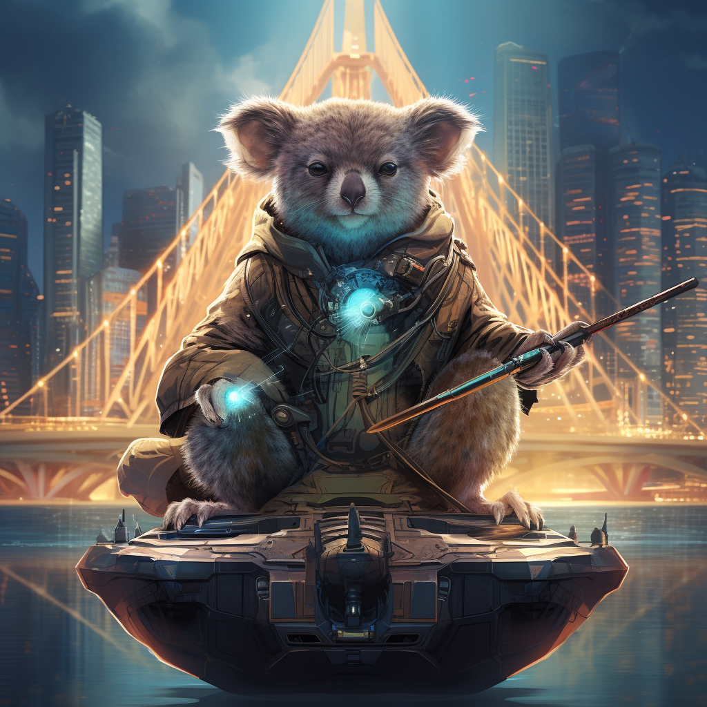 Jedi Koala Meditating with Light Saber