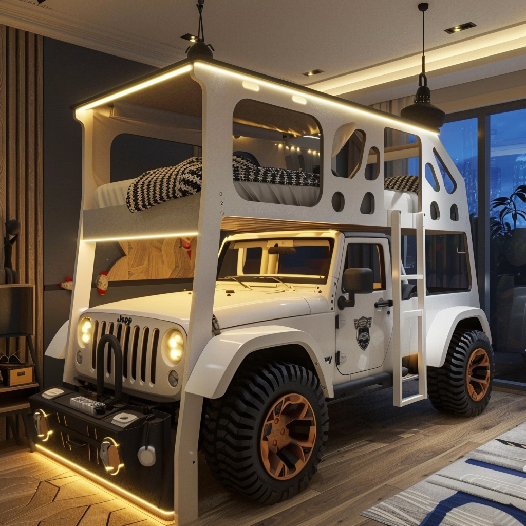 jeep car bunk bed kids room