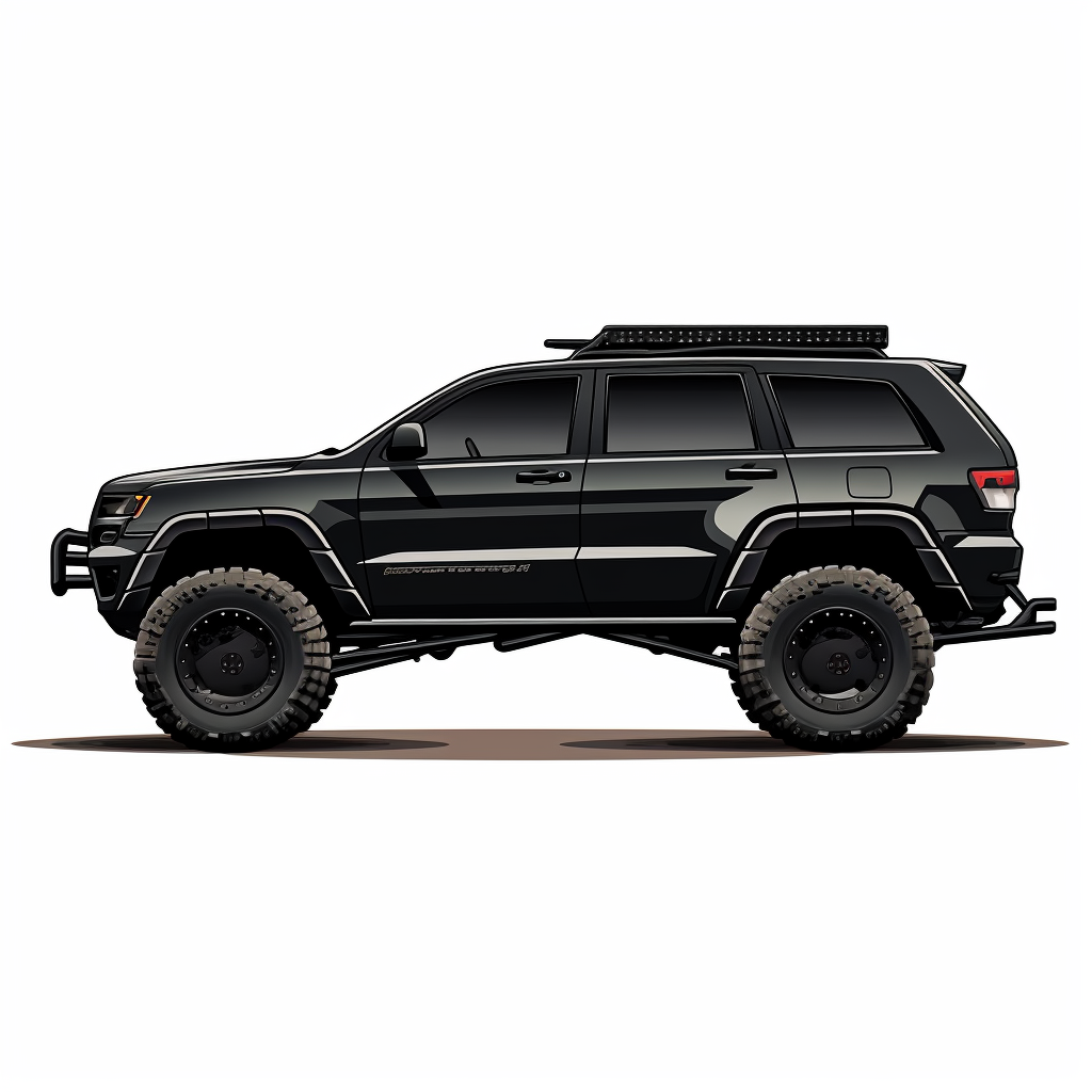 Jeep Grand Cherokee Side View Black