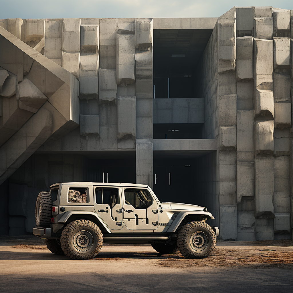 Bold Jeep Wrangler Brutalism