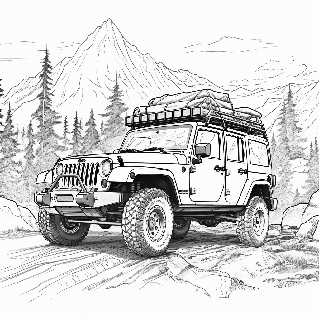 Coloring page of Jeep Wrangler Rubicon 392