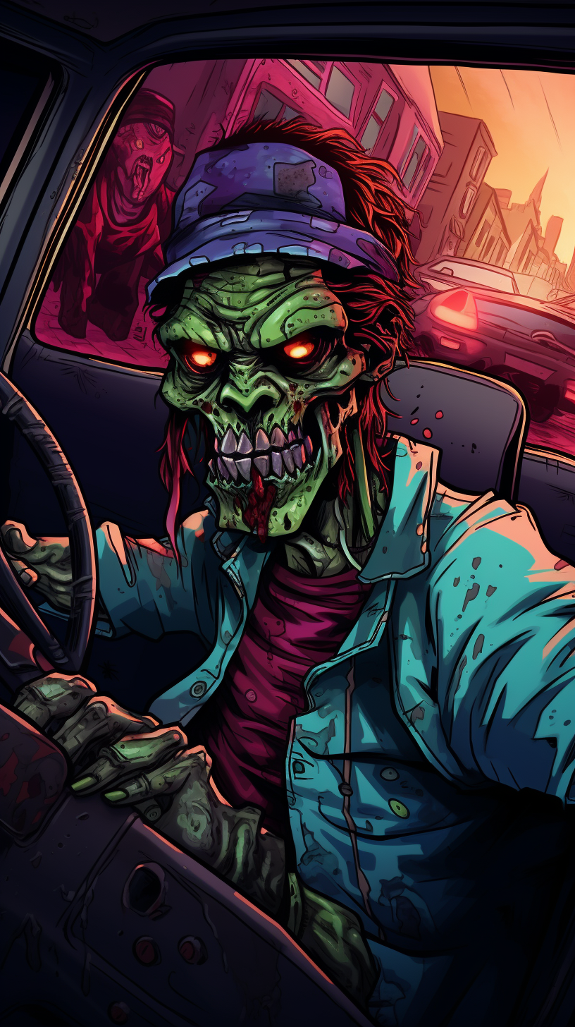 Jeepney Driver Zombie with Functional Jeepney