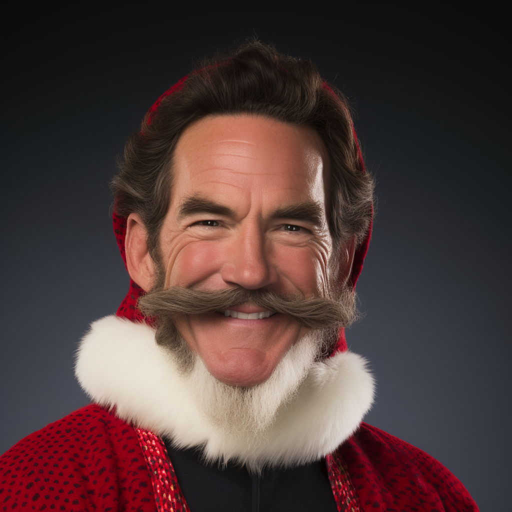 Jeff Probst dressed as Santa with beard